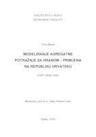 Modeliranje agregatne potražnje za hranom - primjena na Republiku Hrvatsku