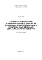 prikaz prve stranice dokumenta Ekonomski učinci reformi elektroenergetskog sektora na proizvodnju električne energije u Europskoj uniji i odabranim zemljama jugoistočne Europe 