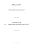 prikaz prve stranice dokumenta Restrukturiranje HEP-Operatora distribucijskog sustava d.o.o.