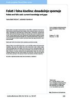 prikaz prve stranice dokumenta Folati i folna kiselina: dosadašnje spoznaje